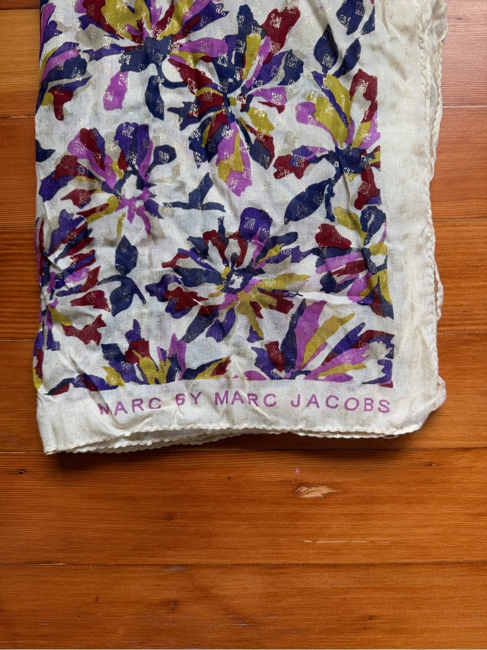 Marc by Marc Jacobs Purple Multi Floral Print Scarf - Picture 3 of 11